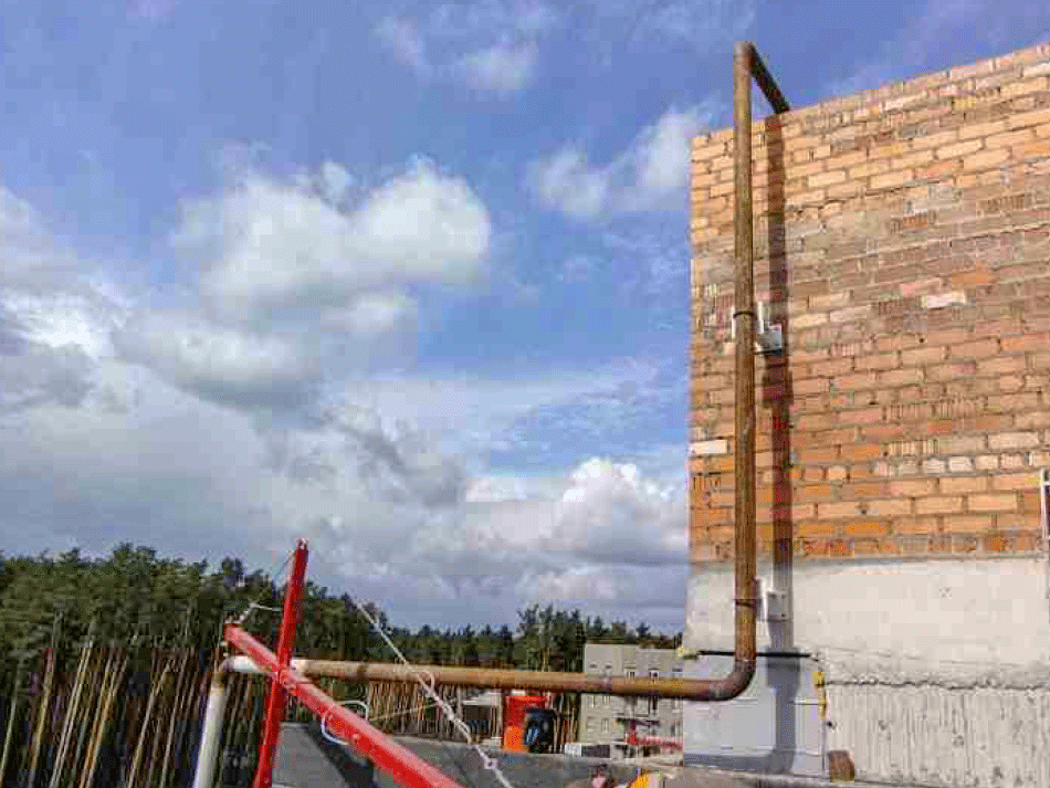 Присоединение газопровода к крышной котельной