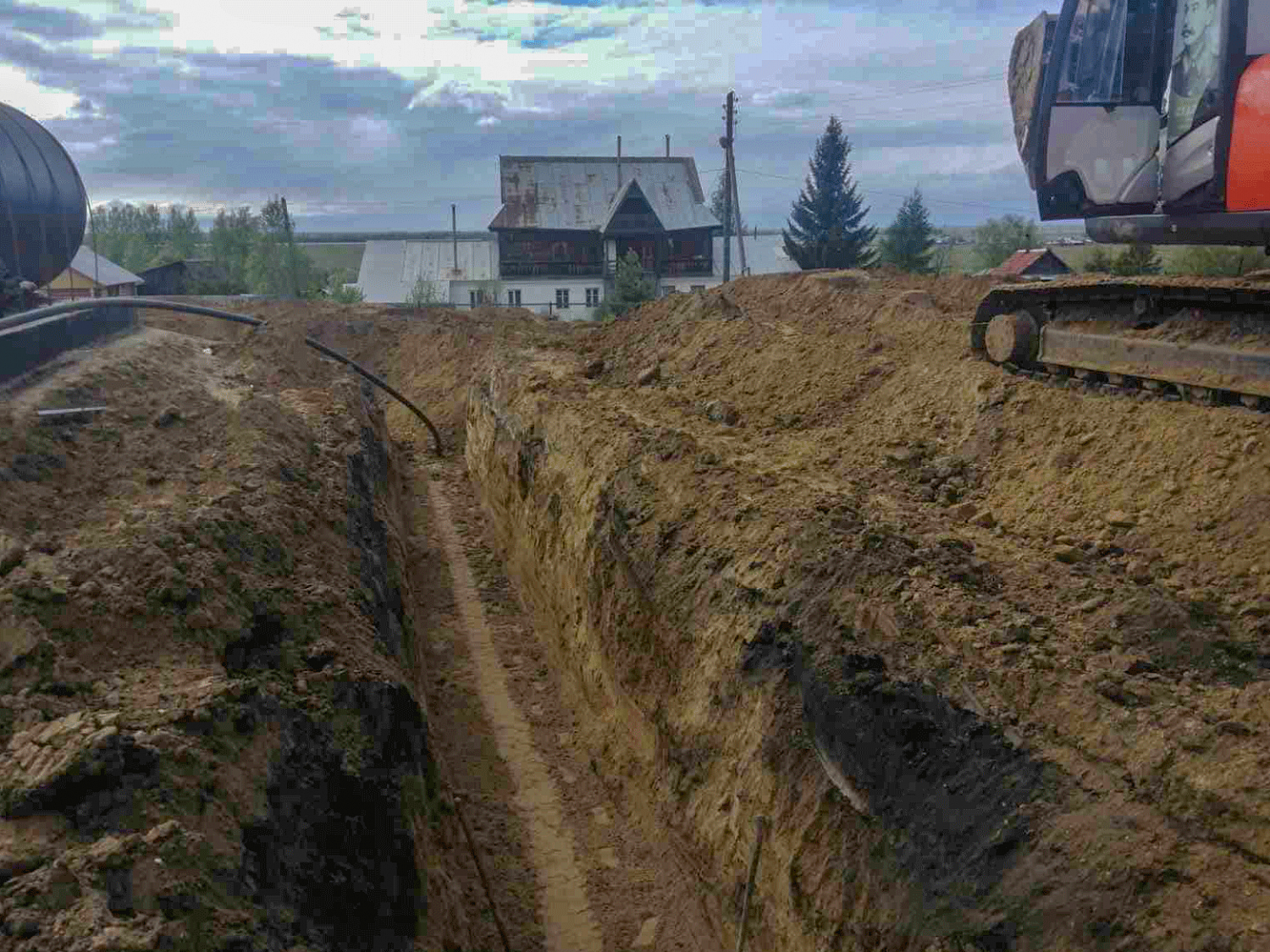 Сети на территории площадки очистных сооружений с. Артын